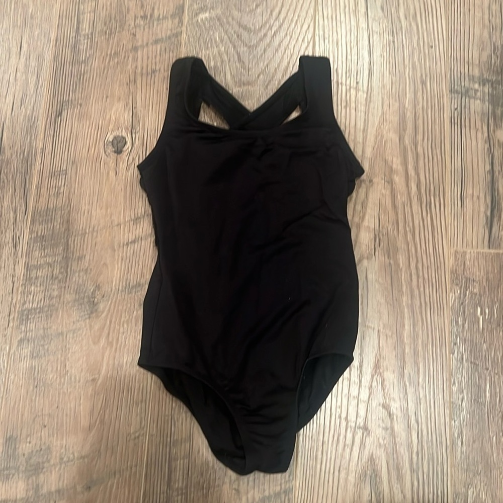 Danz N Motion Kids Black Lace Back Leotard Size 6x